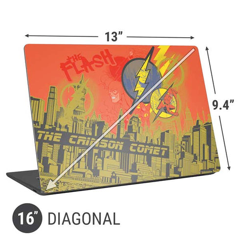 DC Comics The Flash City Collage Art Universal Laptop 16in (13 x 9.4in) Skin